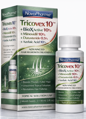 Tricovex 10% + BioXactive 10% + Minoxidil 10% UPS +  Azelaic Acid 10% + Dudasteride Extra ELITE Formula / NovoPharma USA (Copy)