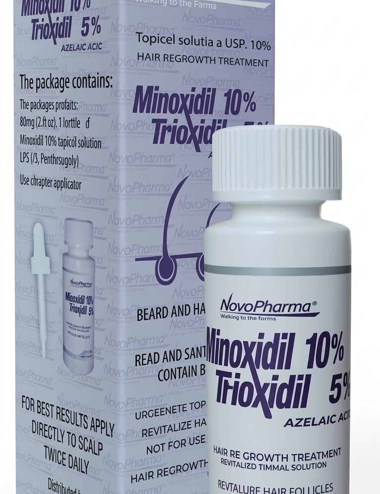 Minoxidil 10% + Tricovex 5% + Azelaic Acid – Super Spectral Formula / NovoPharma USA